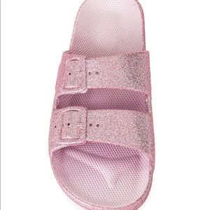 Freedom Moses Isla Slide in Pink Glitter
